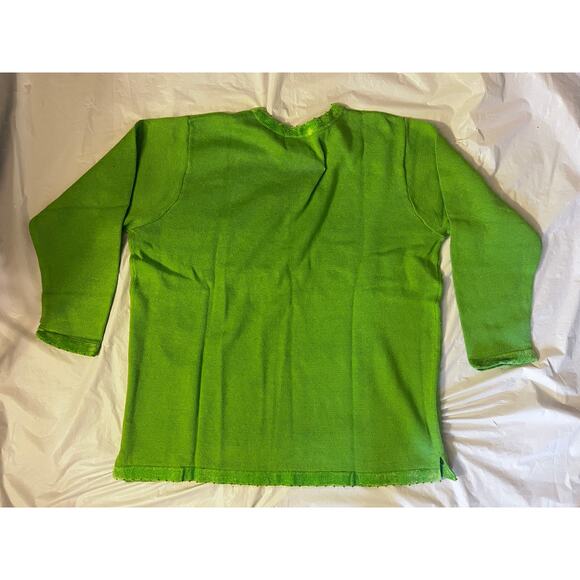 Quacker Factory Green Christmas V-Neck Sweater - Sequin Santa Claus - 1X - NEW - Picture 2 of 16